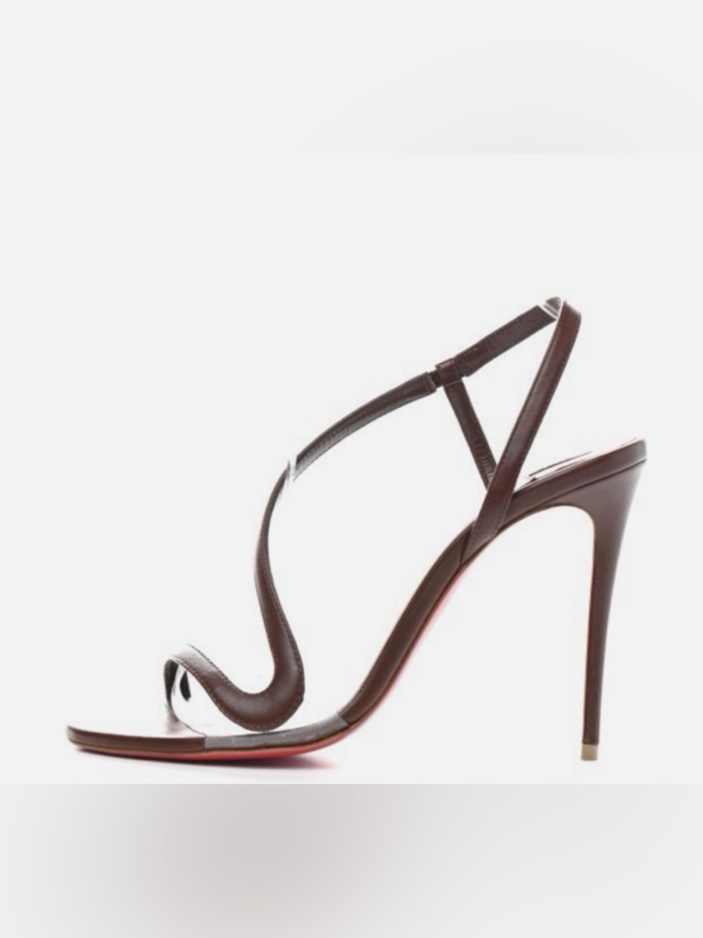 Christian Louboutin Rosalie 100 Sandals Brown Leather Size 40 NIB